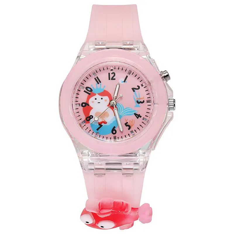 Soft Star Dailou Watch Children's Luminous Electronic Primary School Boys and Girls Children's Waterproof Cartoon Doll Quartz Watch
