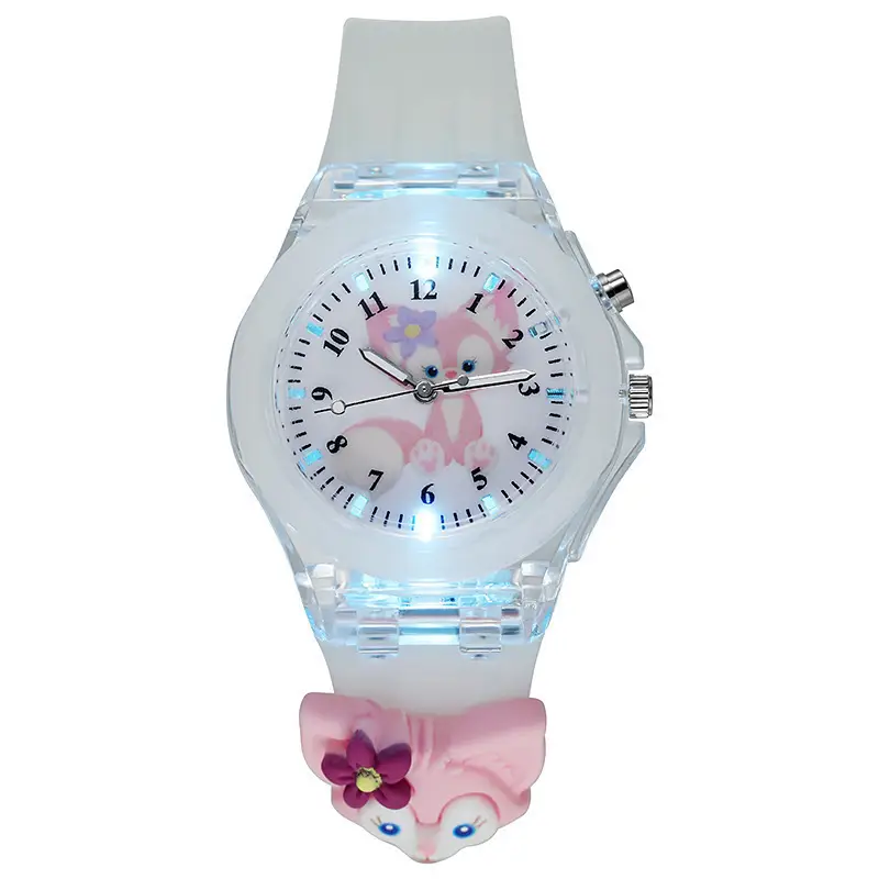 Soft Star Dailou Watch Children's Luminous Electronic Primary School Boys and Girls Children's Waterproof Cartoon Doll Quartz Watch