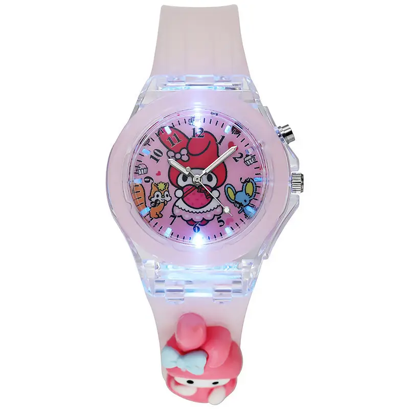 Soft Star Dailou Watch Children's Luminous Electronic Primary School Boys and Girls Children's Waterproof Cartoon Doll Quartz Watch