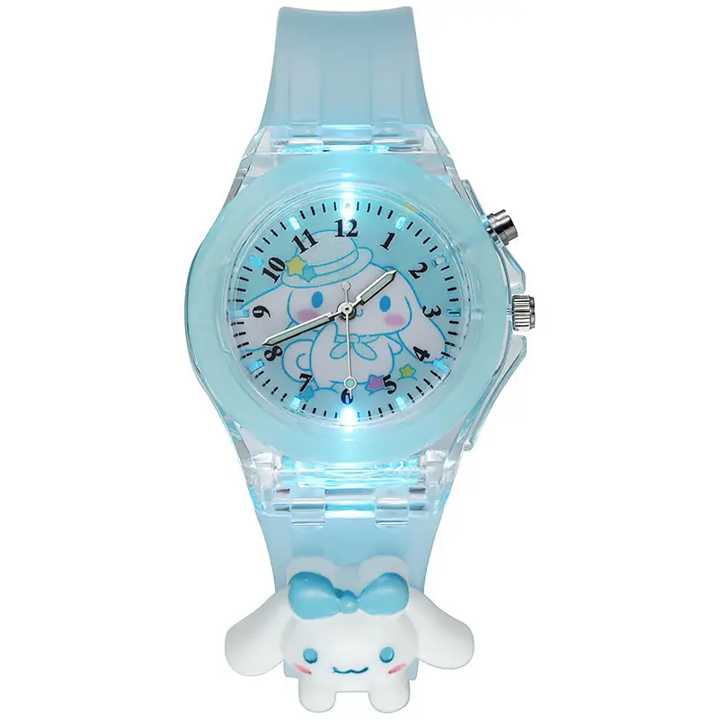 Soft Star Dailou Watch Children's Luminous Electronic Primary School Boys and Girls Children's Waterproof Cartoon Doll Quartz Watch