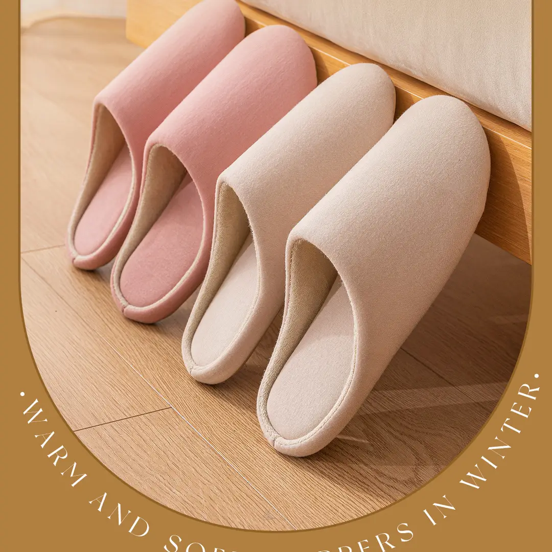 Jialiya Japanese-Style Light Luxury Slippers for Women, Indoor Home Non-Slip All-Season Floor Slippers, Soft-Soled Lightweight Cotton Slippers, Winter Style — feature 6
