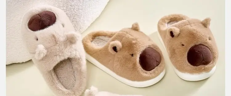 Women's Brown Bear Slippers Winter Warm Cotton Shoes — feature 16