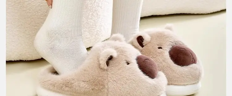 Women's Brown Bear Slippers Winter Warm Cotton Shoes — feature 20