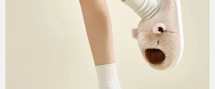 Women's Brown Bear Slippers Winter Warm Cotton Shoes — feature 23