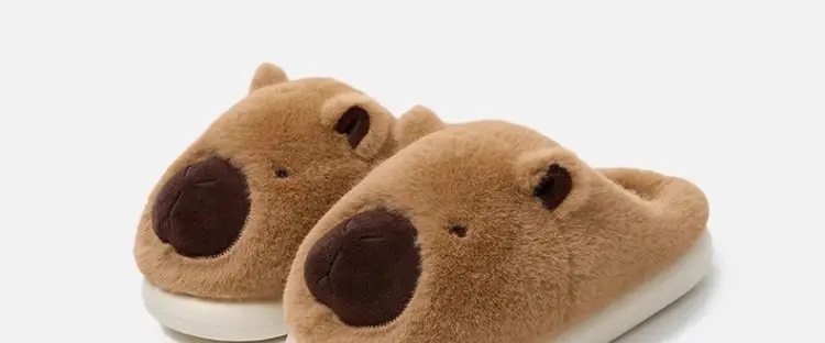 Women's Brown Bear Slippers Winter Warm Cotton Shoes — feature 26