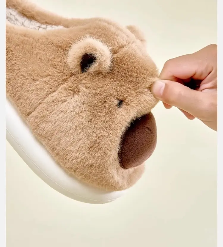 Women's Brown Bear Slippers Winter Warm Cotton Shoes — feature 6