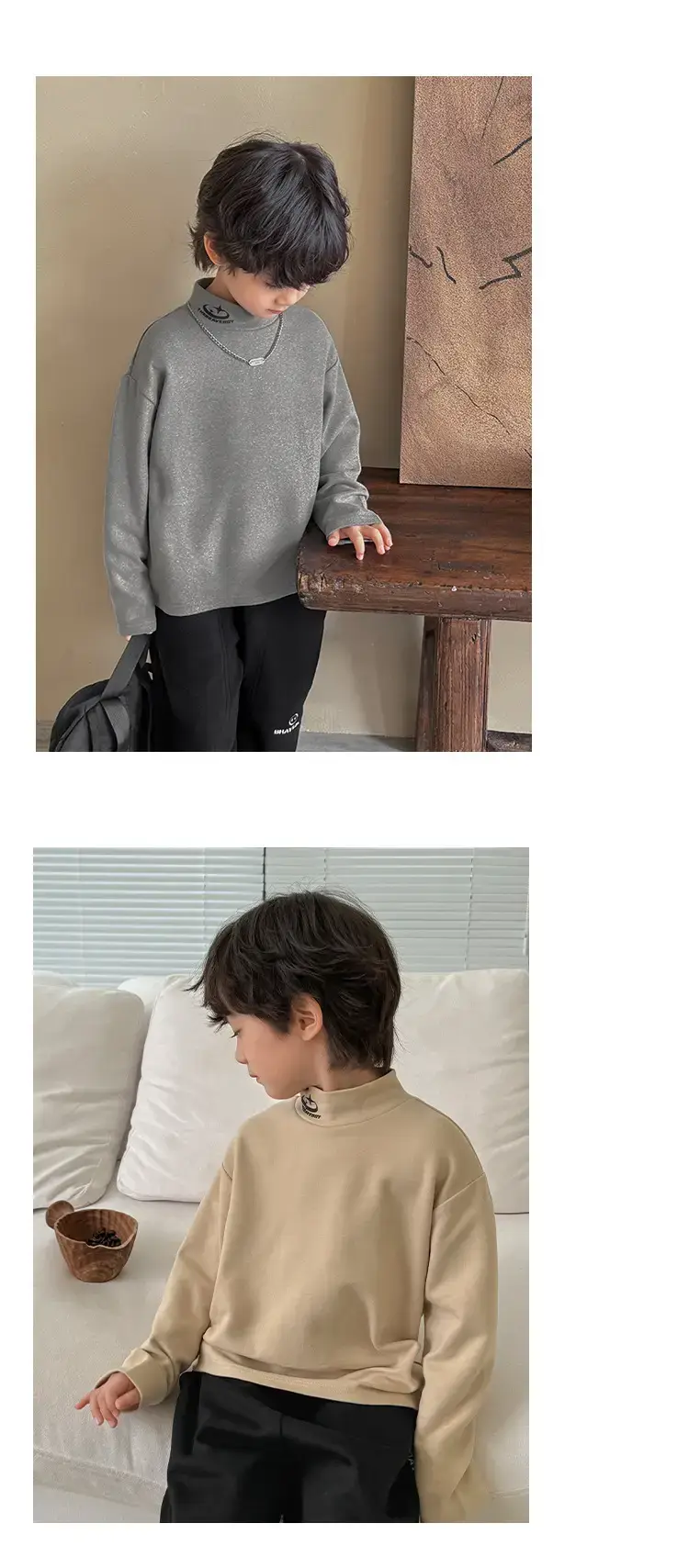 2025 Boys Thermal Grey Sweatshirt Set Winter Base Layer — feature 16