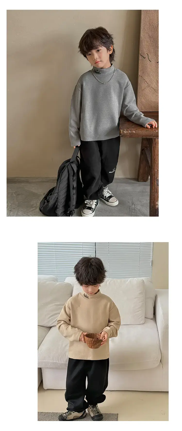 2025 Boys Thermal Grey Sweatshirt Set Winter Base Layer — feature 17