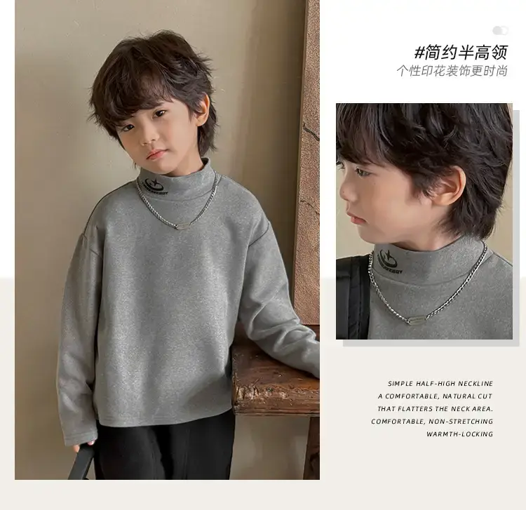 2025 Boys Thermal Grey Sweatshirt Set Winter Base Layer — feature 4
