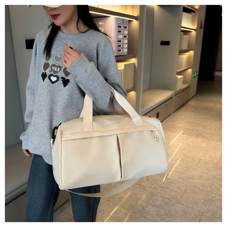 Large Capacity Cross-Border Fitness Bag Beige — feature 35