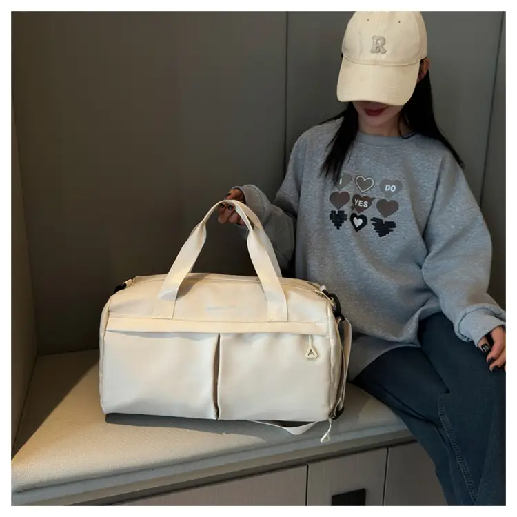 Large Capacity Cross-Border Fitness Bag Beige — feature 36
