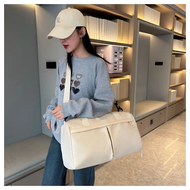 Large Capacity Cross-Border Fitness Bag Beige — feature 38
