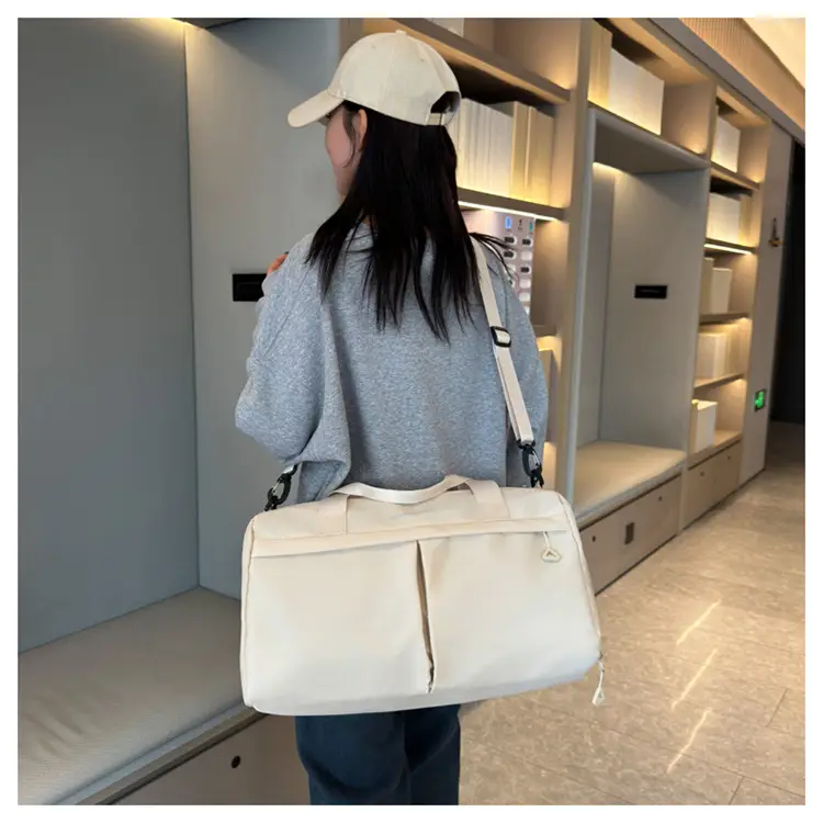 Large Capacity Cross-Border Fitness Bag Beige — feature 39