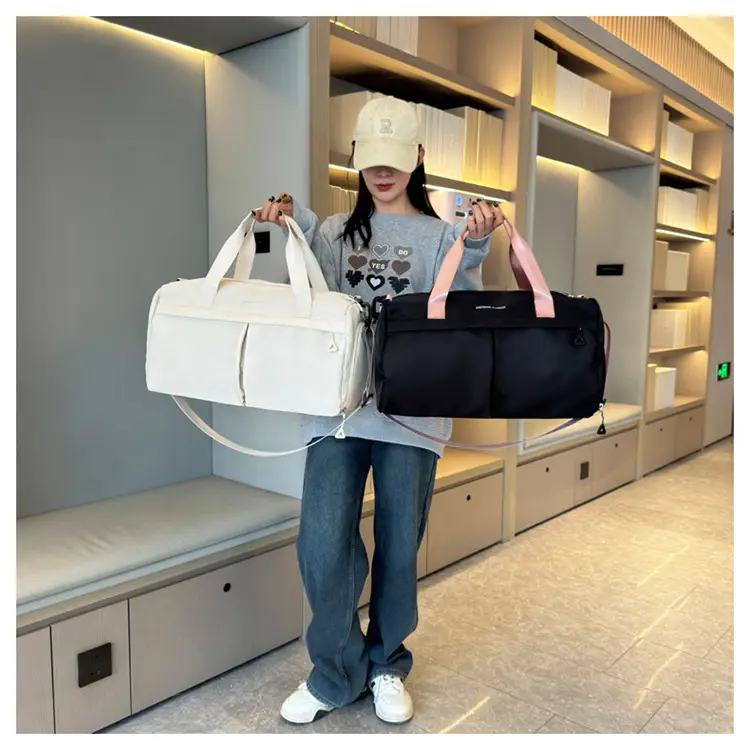 Large Capacity Cross-Border Fitness Bag Beige — feature 40