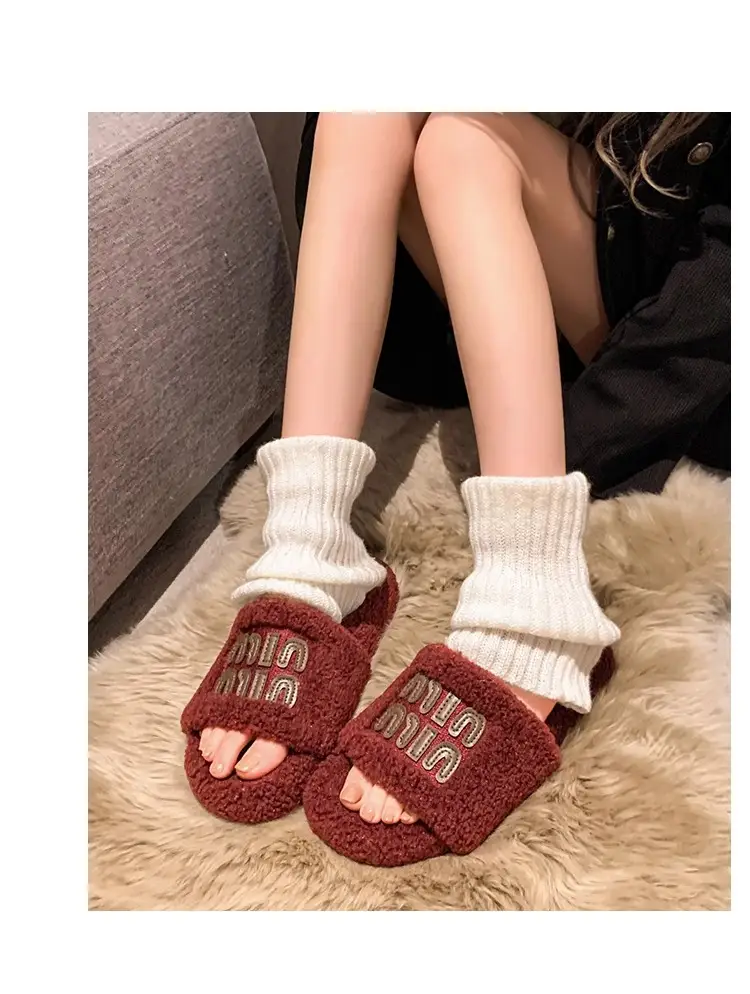Women Fur Slippers Black 2025 Summer New Style — feature 10