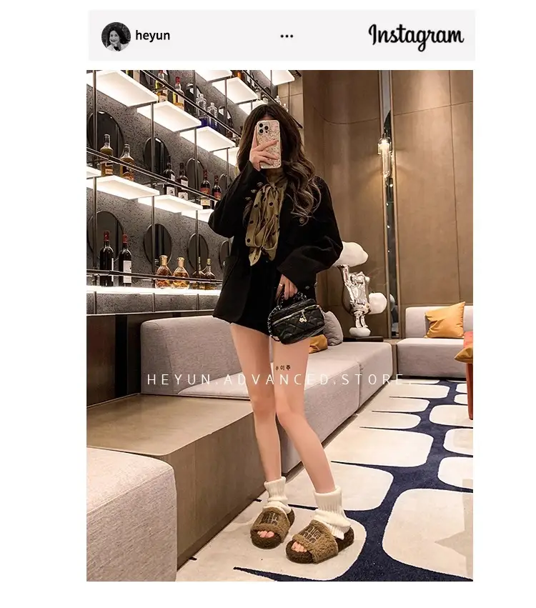 Women Fur Slippers Black 2025 Summer New Style — feature 2