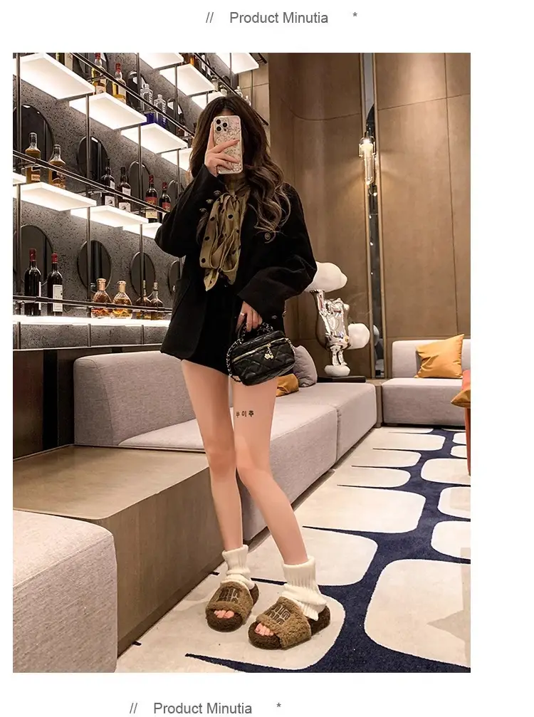 Women Fur Slippers Black 2025 Summer New Style — feature 8