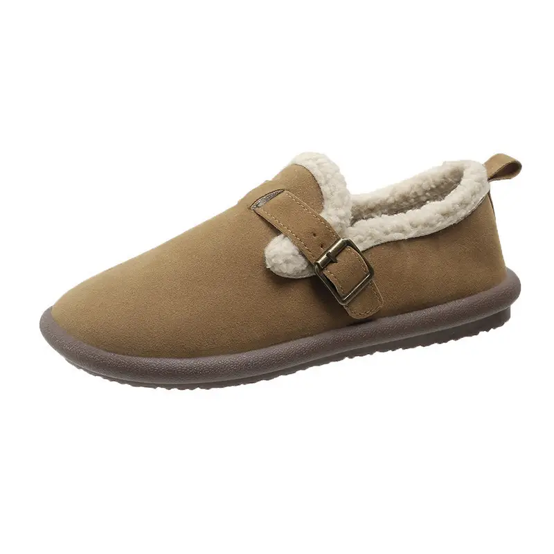 Mao Mao Shoes Winter Wearing Cotton Shoes Women's Lazy One-Step Non-Slip Flat Women's Shoes Spring Autumn and Winter Fashion Indoor Snow - Image 7