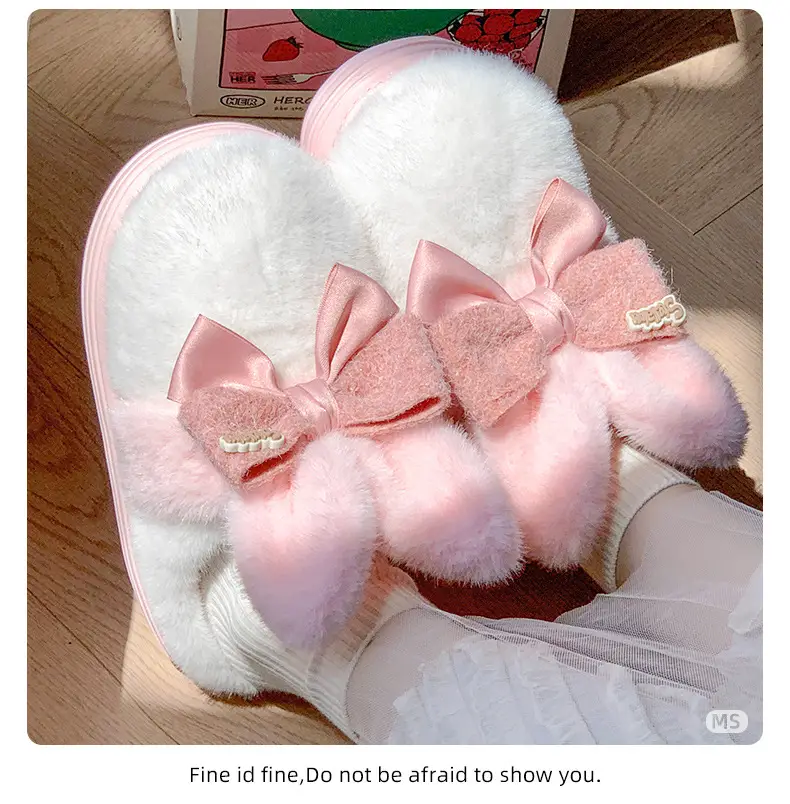Cute Cotton Slippers Women's Autumn and Winter 2024 New Indoor Home Warm Maomao fleece-lined Thick Bottom Non-slip — feature 6