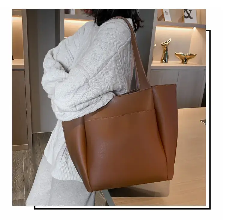 Black Large Capacity PU Shoulder Bag for Women — feature 11