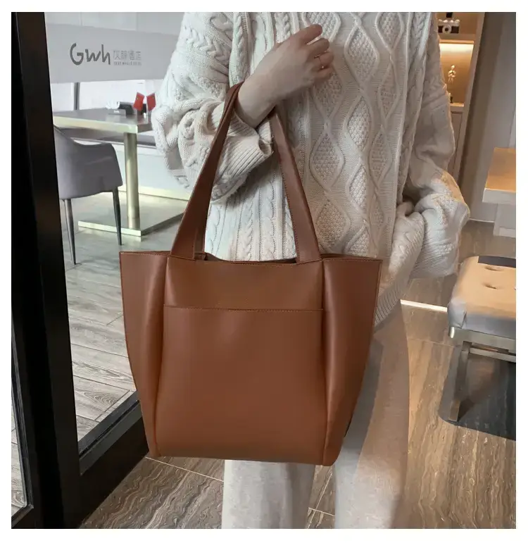 Black Large Capacity PU Shoulder Bag for Women — feature 12