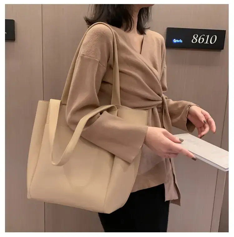 Black Large Capacity PU Shoulder Bag for Women — feature 18
