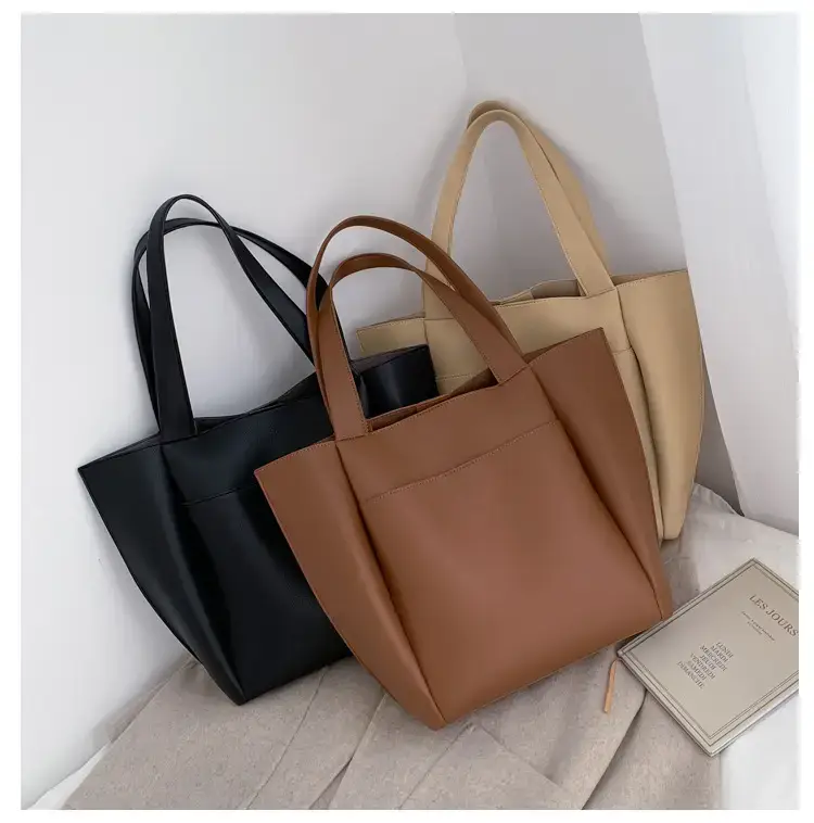 Black Large Capacity PU Shoulder Bag for Women — feature 24