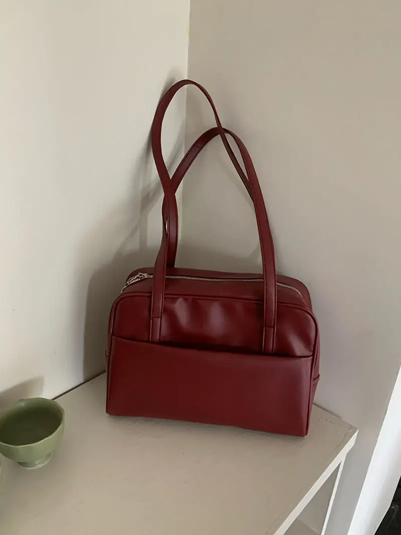 Maroon Korean Style Shoulder Bag for Women - Image 7