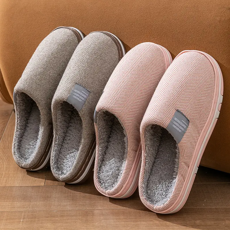 Cotton Heart Slippers Women Winter Warm Non-Slip