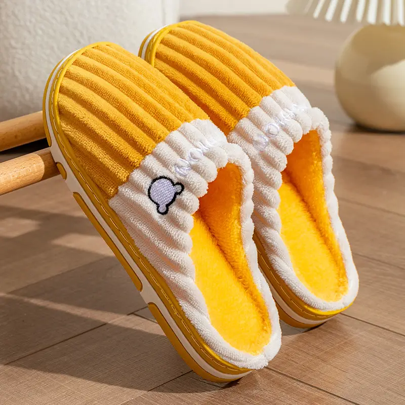 Cotton Heart Slippers Women Winter Warm Non-Slip