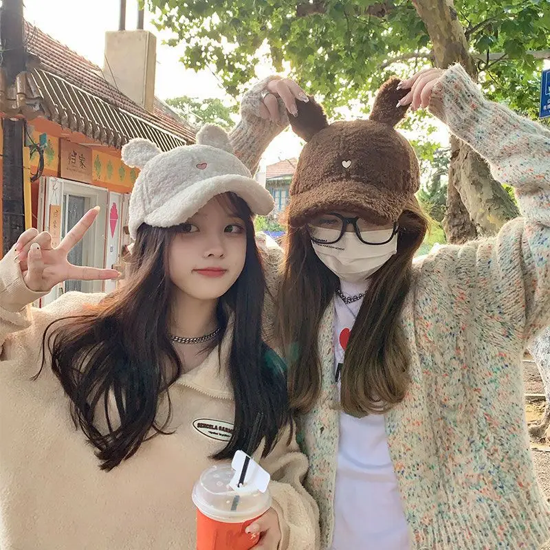 Korean Style Rabbit Ear Cap for Women Winter Face - Image 7