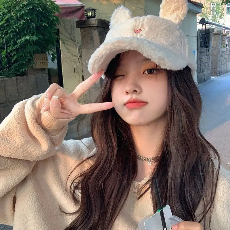 Korean Style Rabbit Ear Cap for Women Winter Face - Image 8