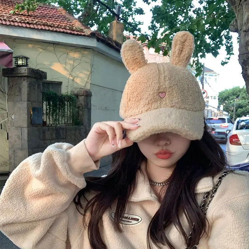 Korean Style Rabbit Ear Cap for Women Winter Face - Image 9
