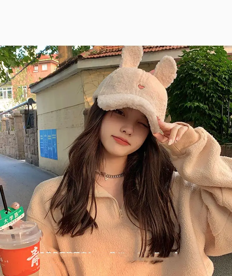 Korean Style Rabbit Ear Cap for Women Winter Face — feature 6