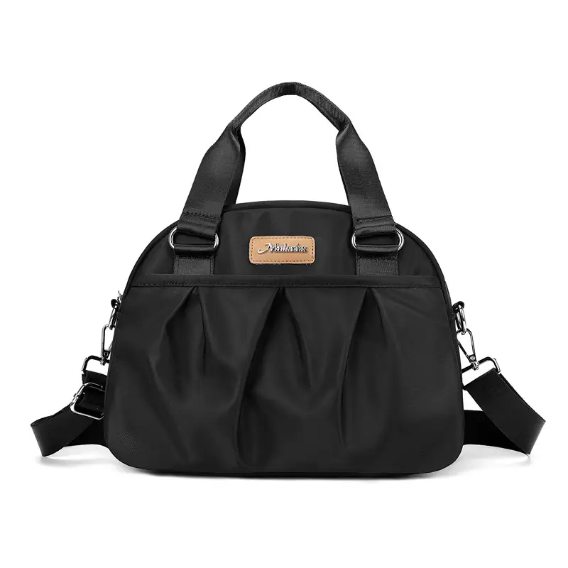 Women's Grey Nylon Shoulder Bag with Crossbody Strap - Image 2