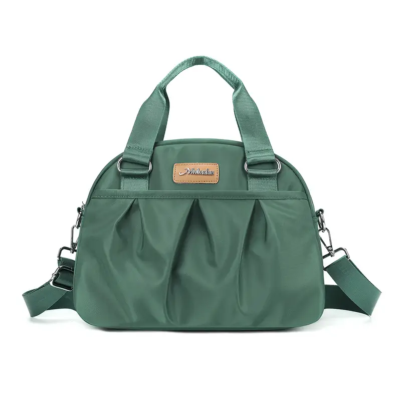 Women's Grey Nylon Shoulder Bag with Crossbody Strap - Image 9