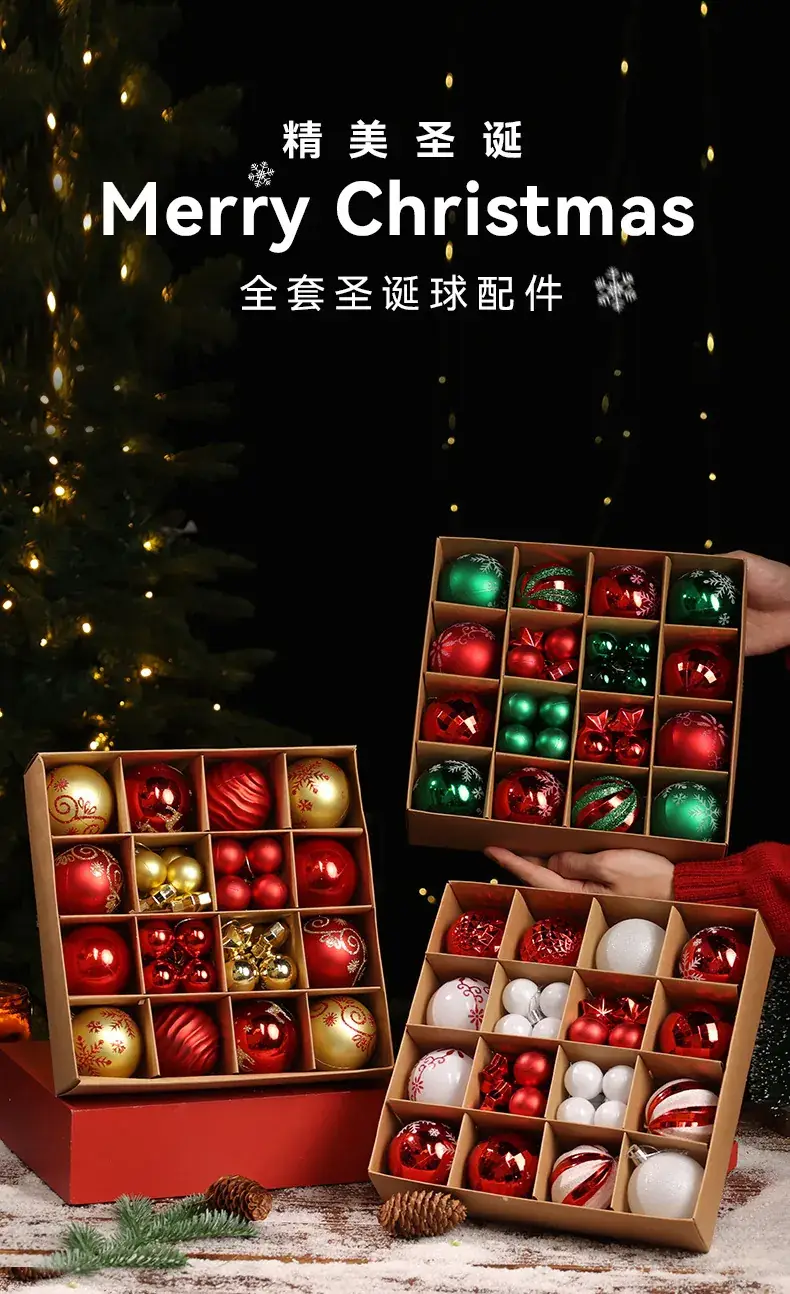 6cm Electroplated Christmas Ball Gift Set — feature 3