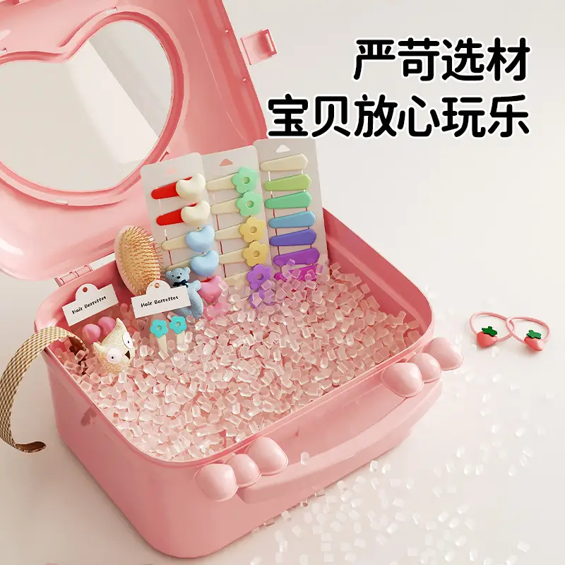 Children's Hair Accessories Headwear Rubber Band Portable Large Capacity Storage Box 2024 New Girls Goo Card Hand Account Storage Box