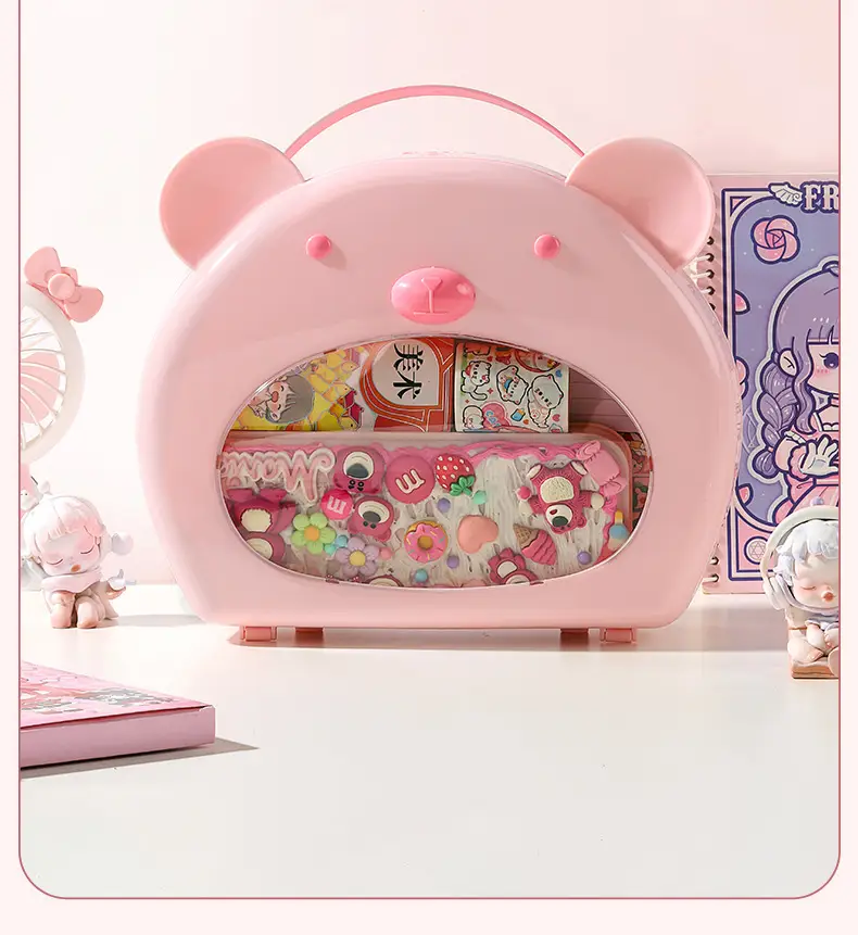 Children's Hair Accessories Headwear Rubber Band Portable Large Capacity Storage Box 2024 New Girls Goo Card Hand Account Storage Box — feature 14