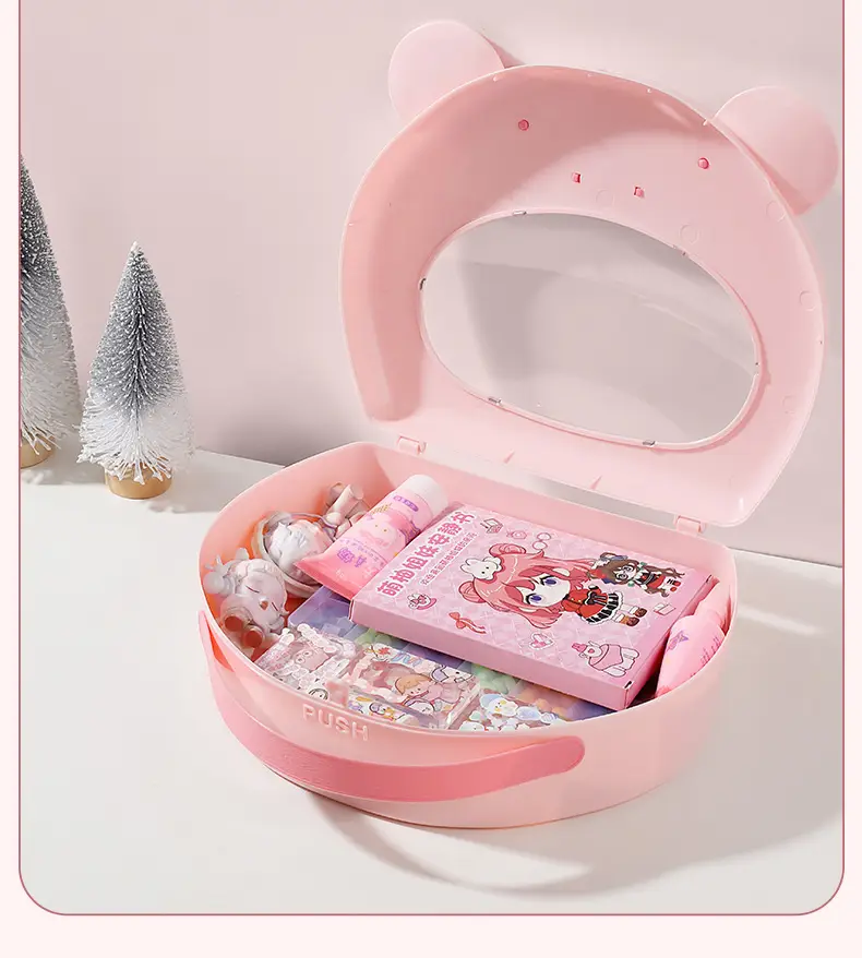 Children's Hair Accessories Headwear Rubber Band Portable Large Capacity Storage Box 2024 New Girls Goo Card Hand Account Storage Box — feature 16