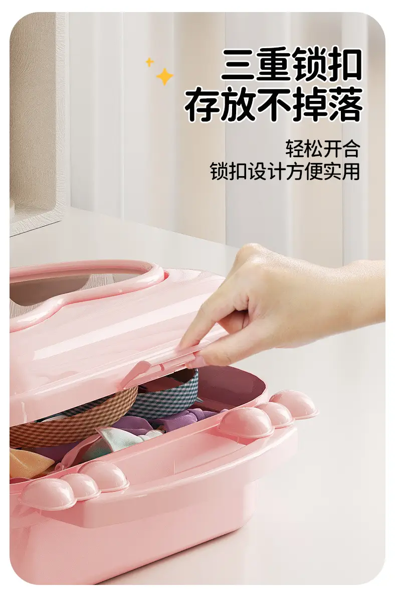 Children's Hair Accessories Headwear Rubber Band Portable Large Capacity Storage Box 2024 New Girls Goo Card Hand Account Storage Box — feature 7