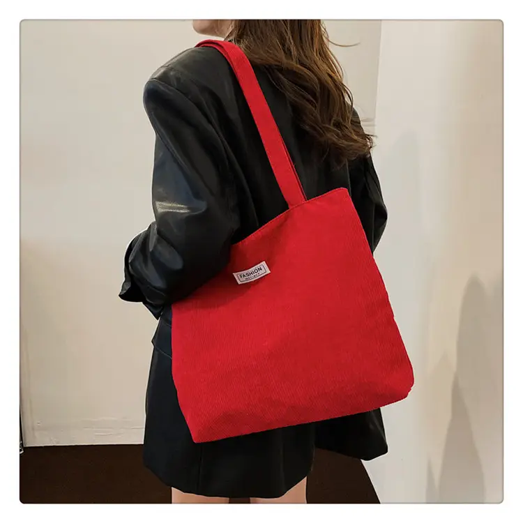 2026 New Corduroy Tote Bag Women Large Capacity Brown — feature 21