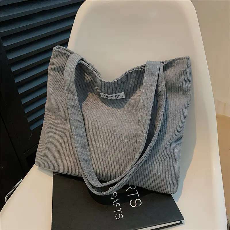 2026 New Corduroy Tote Bag Women Large Capacity Brown