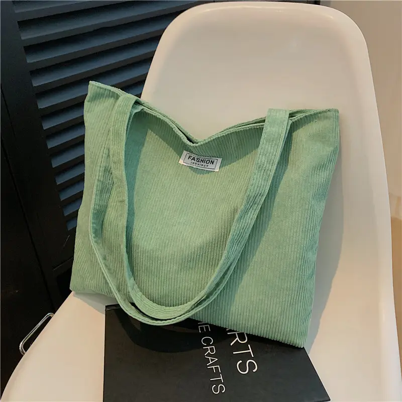 2026 New Corduroy Tote Bag Women Large Capacity Brown