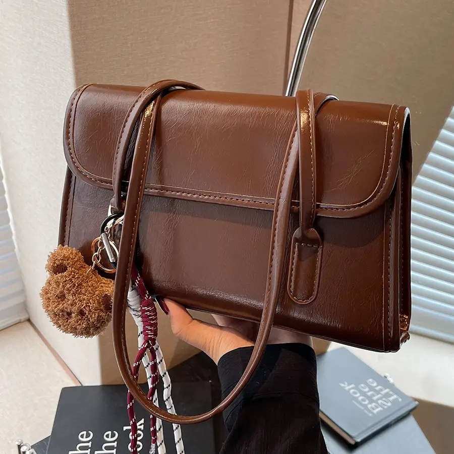 Vintage Women's Shoulder Bag Brown 2024 - Image 5