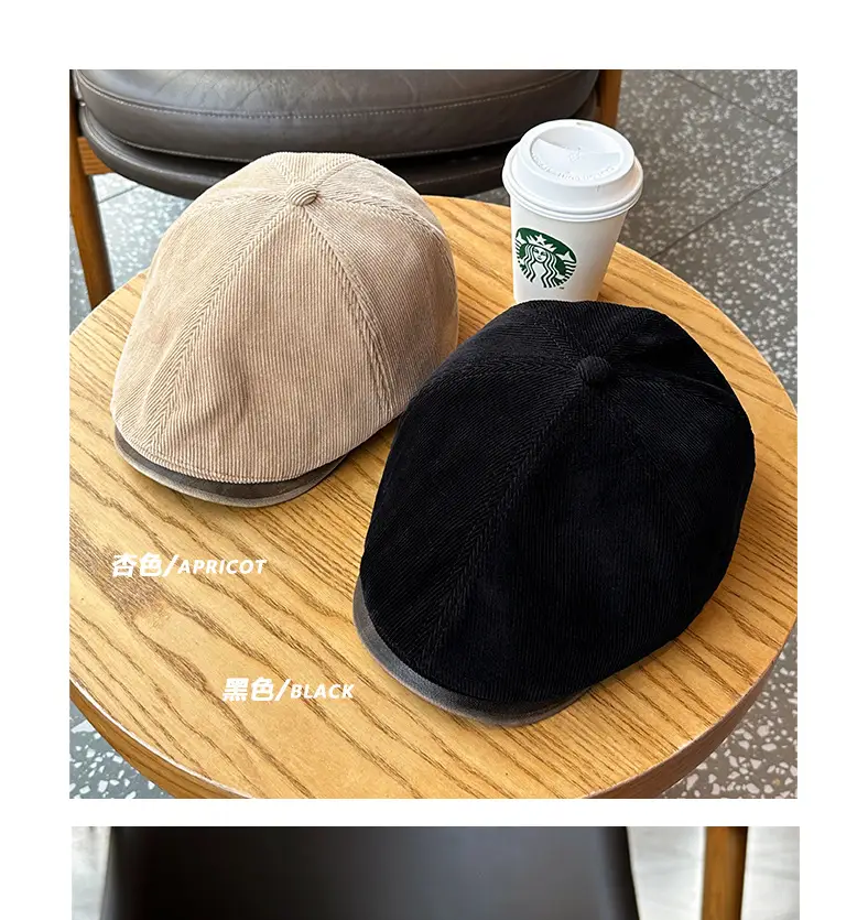 Vintage Corduroy Forward Cap Brown Tan Men Women — feature 5