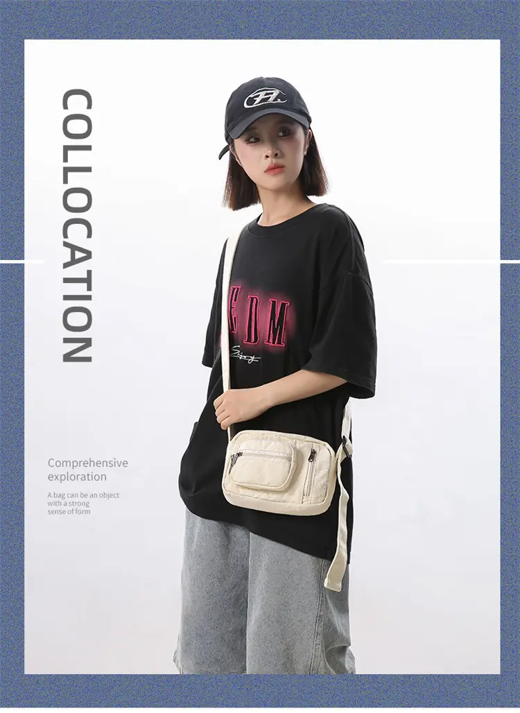 Vintage Wash Denim Crossbody Bag Women Mini Mobile Phone Bag — feature 1