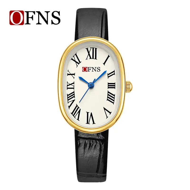 O'FSSN Luxury Black Leather Roman Dial Watch for Women - Image 2