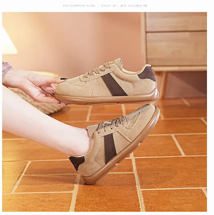 Foreign Trade Women's Autumn and Winter Fashion Retro-Style Brown Training Shoes Outdoor Flat-Soled Sports Casual Shoes for Women — feature 31