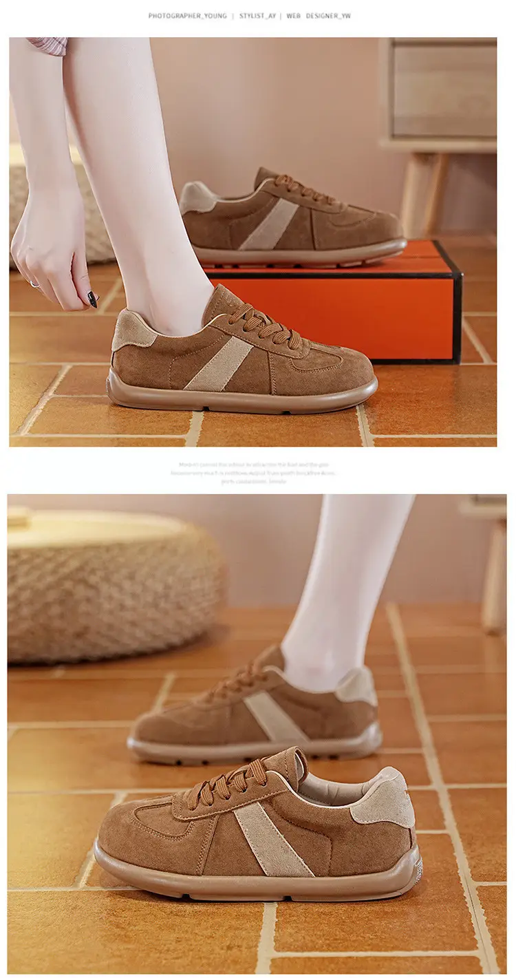 Foreign Trade Women's Autumn and Winter Fashion Retro-Style Brown Training Shoes Outdoor Flat-Soled Sports Casual Shoes for Women — feature 32